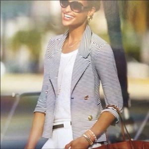 CAbi life striped nautical knit blazer #823 size small
